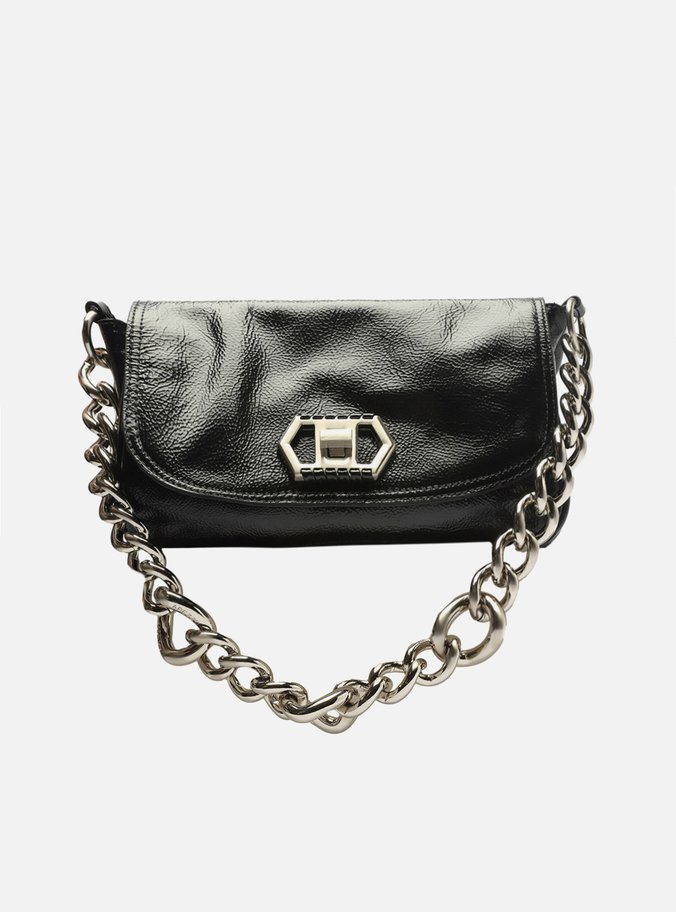 Bolsa Tiracolo Preta Couro Amélia Pequena