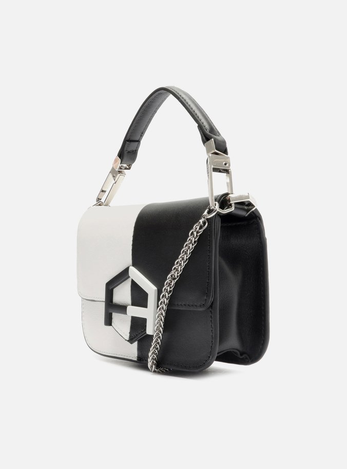 Bolsa Tiracolo Preta Couro A001 Duo Pequena