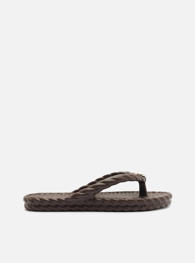Chinelo de Dedo Marrom Trança Brizza
