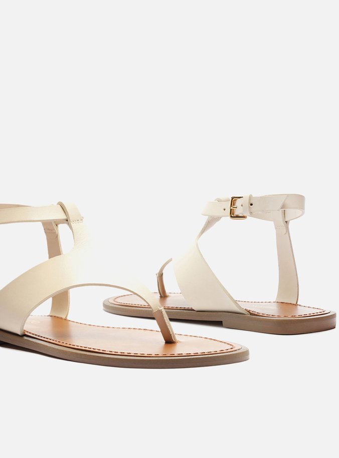 Sandália Rasteira Off-White Tira Larga Couro