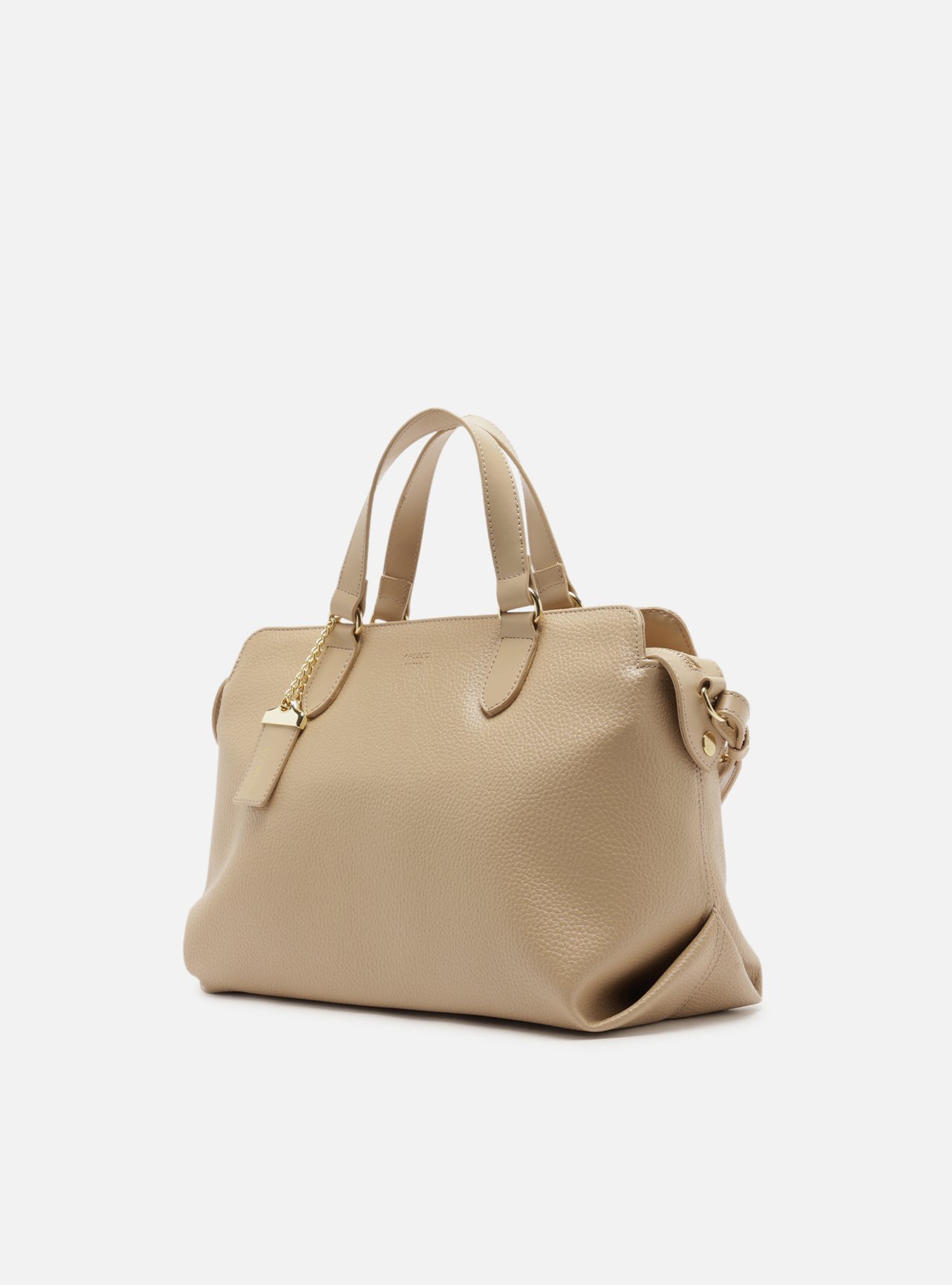 Bolsa Tote Nude Média Corrente Dourada — foto 2
