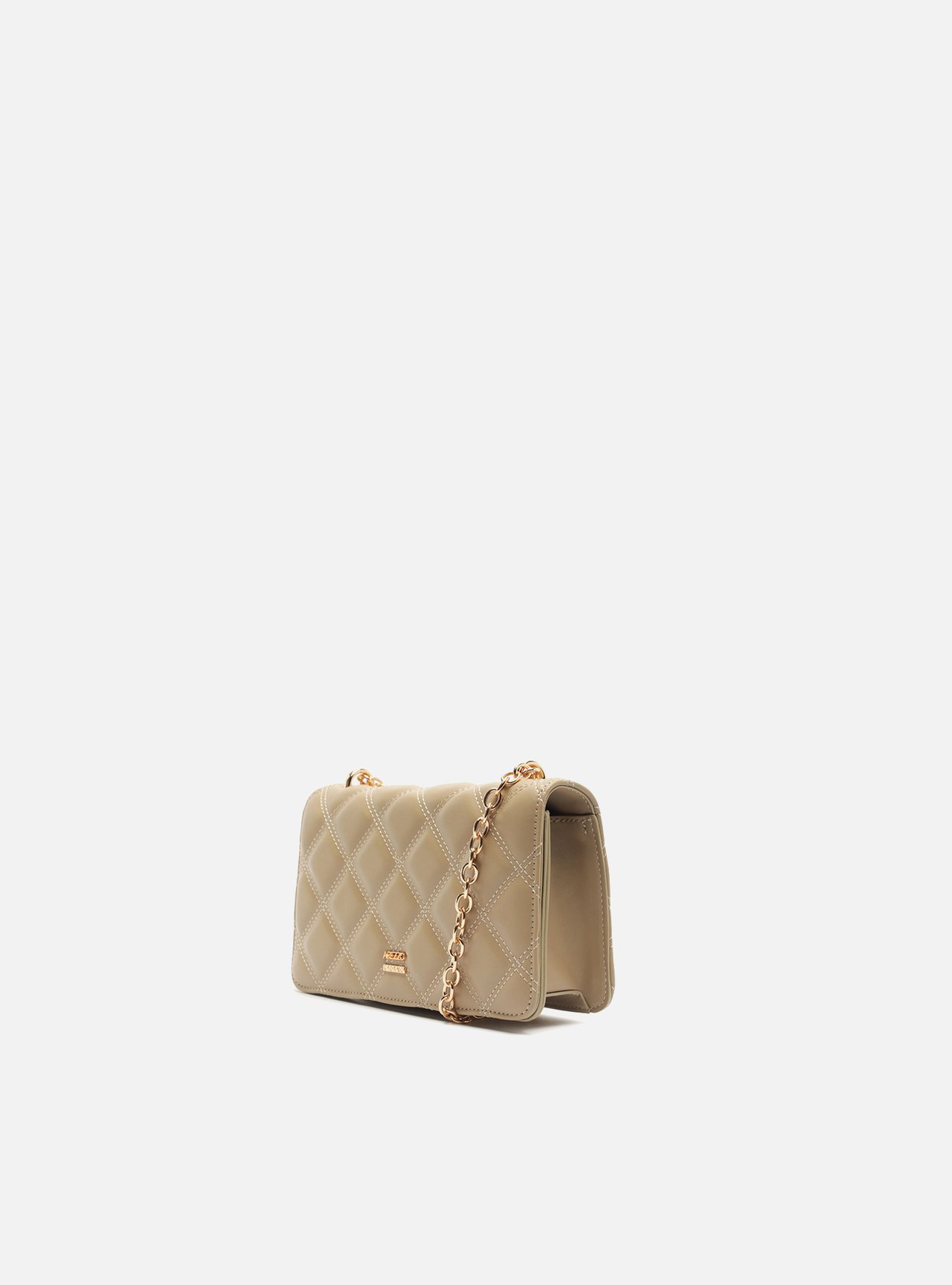 Bolsa Tiracolo Cinza Pequena Matelassê Corrente — foto 2