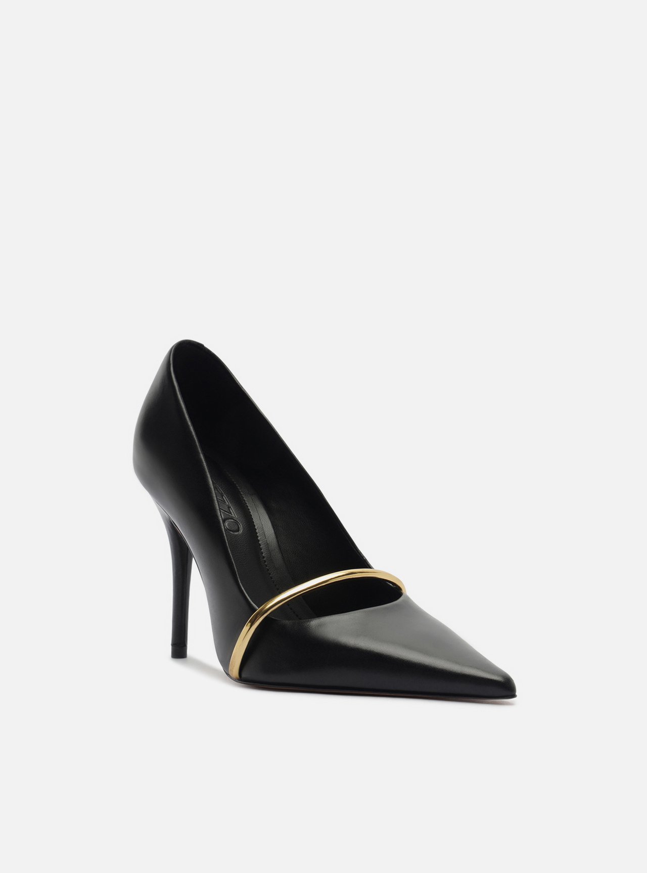 Scarpin Preto Salto Fino Metais — foto 2