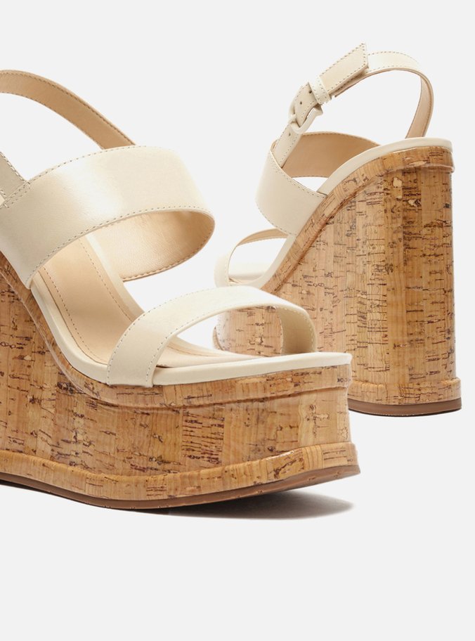 Sandália Off-White Plataforma Tiras