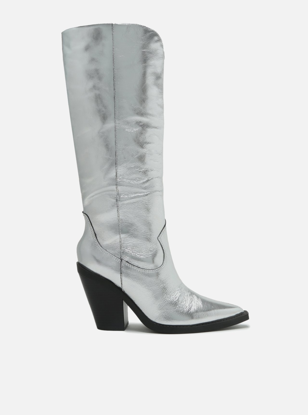 Bota Prata Cano Longo Bloco Western — foto 1