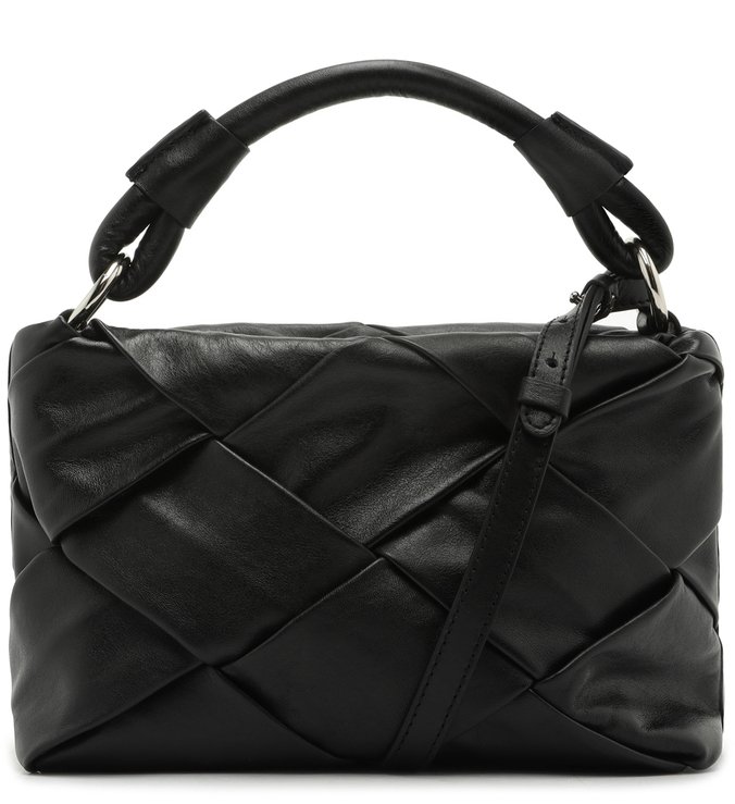 Bolsa Tiracolo Preta Couro Vitória Média