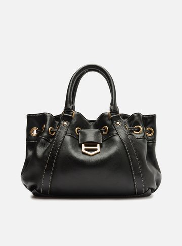 Bolsa Tote Preta Couro Alicia Pequena