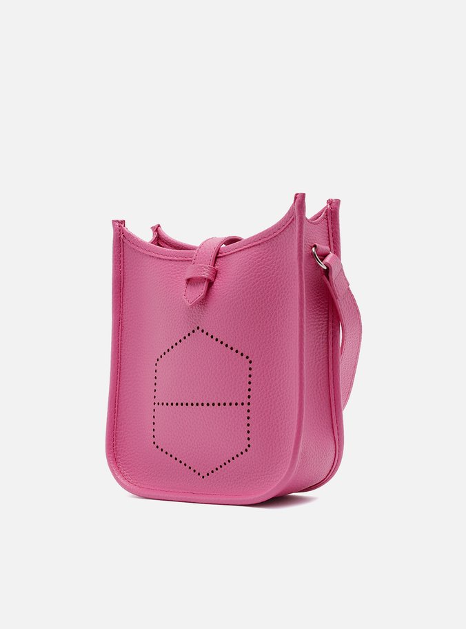 Bolsa Tiracolo Rosa Média Logo Perfurado