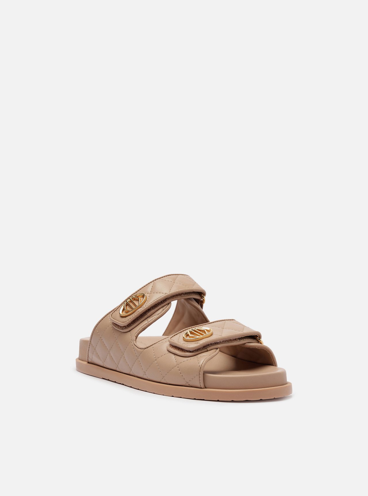 Sandália Papete Soft Couro Matelassê Velcro — foto 2