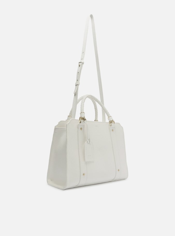 Bolsa Tote Branca Couro Piazza Grande Alças