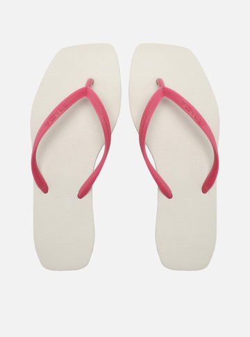 Chinelo de Dedo Multicolorido Square Tiras Rosa