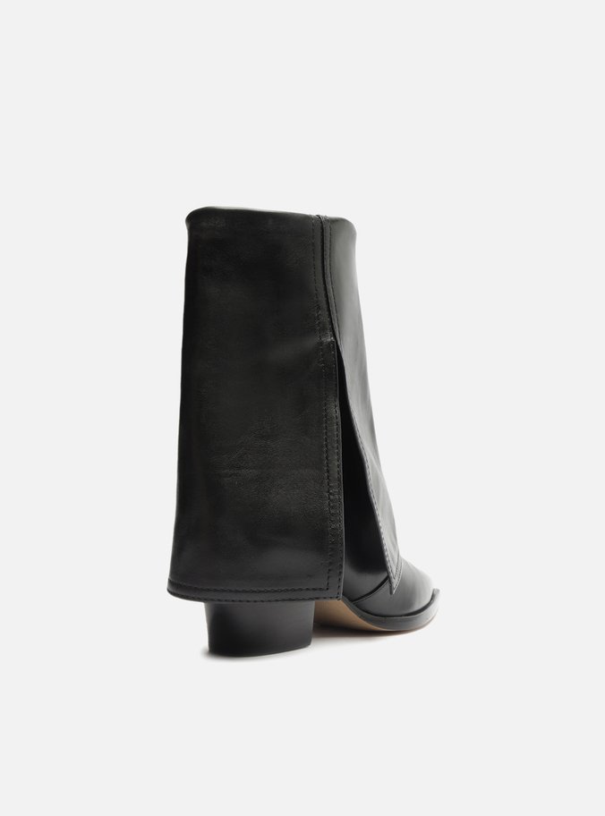 Bota Preta Couro Cano Médio Capa Georgia