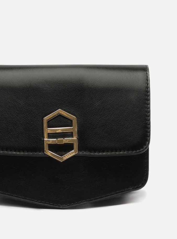 Bolsa Tiracolo Preta Couro Milan Pequena