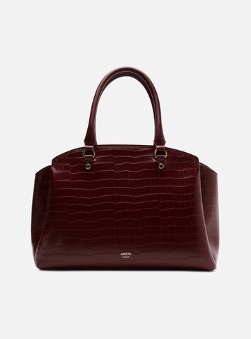 Bolsa Tote Vermelha Croco Grande Textura