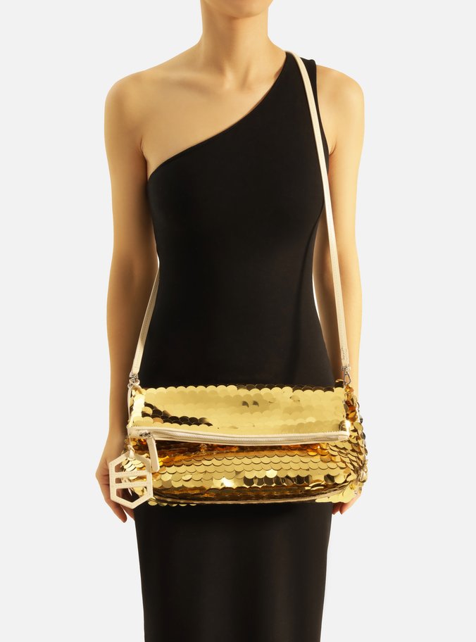 Clutch Dourada Média Maxi Paetês