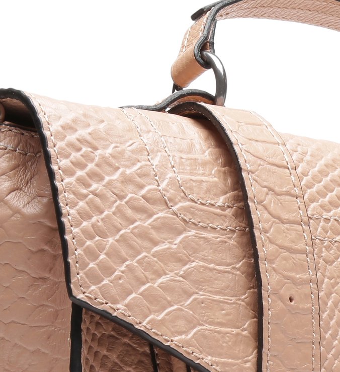 Bolsa Satchel Couro Skin Bege