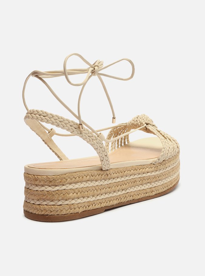 Sandália Off-White Flatform Tiras Corda Mykonos