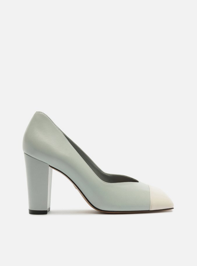 Scarpin Margot Azul Salto Bloco