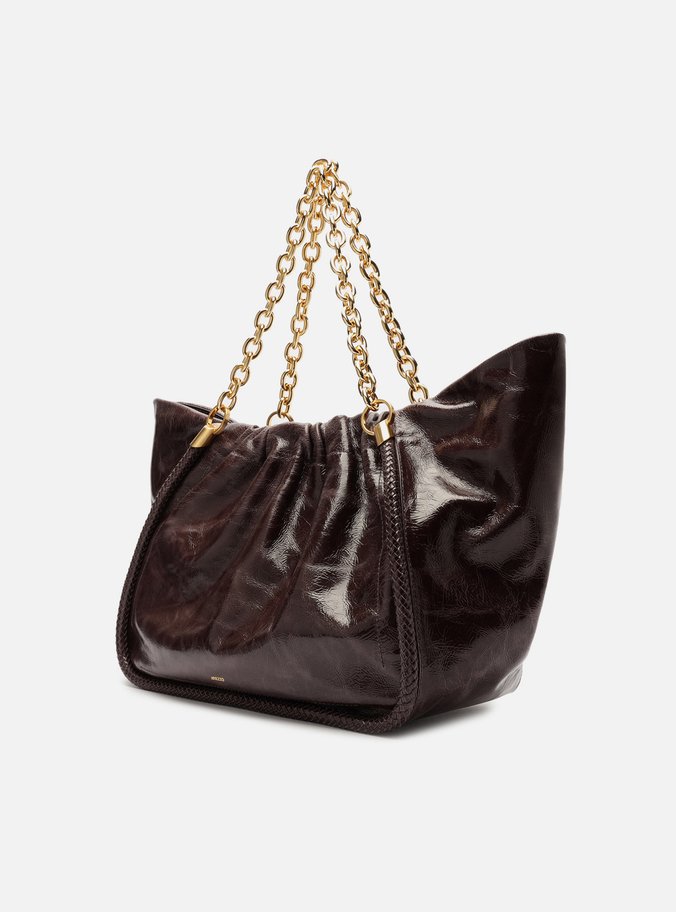 Bolsa Shopping Marrom Couro Worn Grande