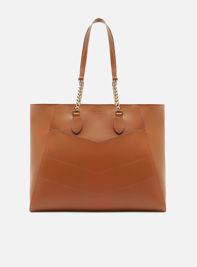 Bolsa Shopping Marrom Grande Costuras