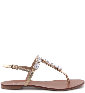 Rasteira Pedraria Glam Ouro