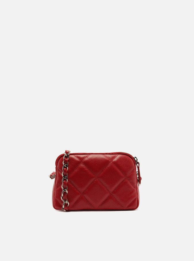 Bolsa Tiracolo Vermelha Couro Mizz Pequena Zíper