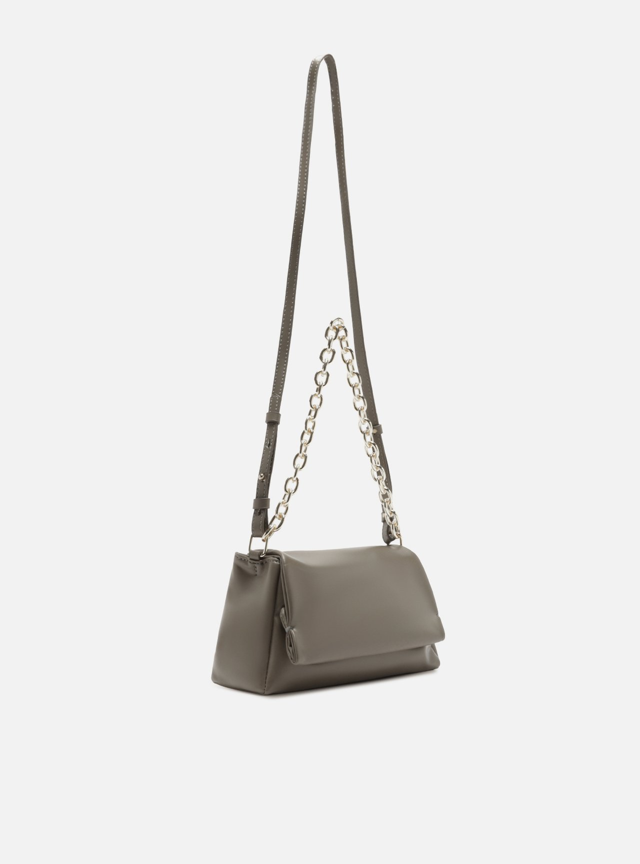 Bolsa Tiracolo Cinza Média Alça Extra Corrente — foto 5