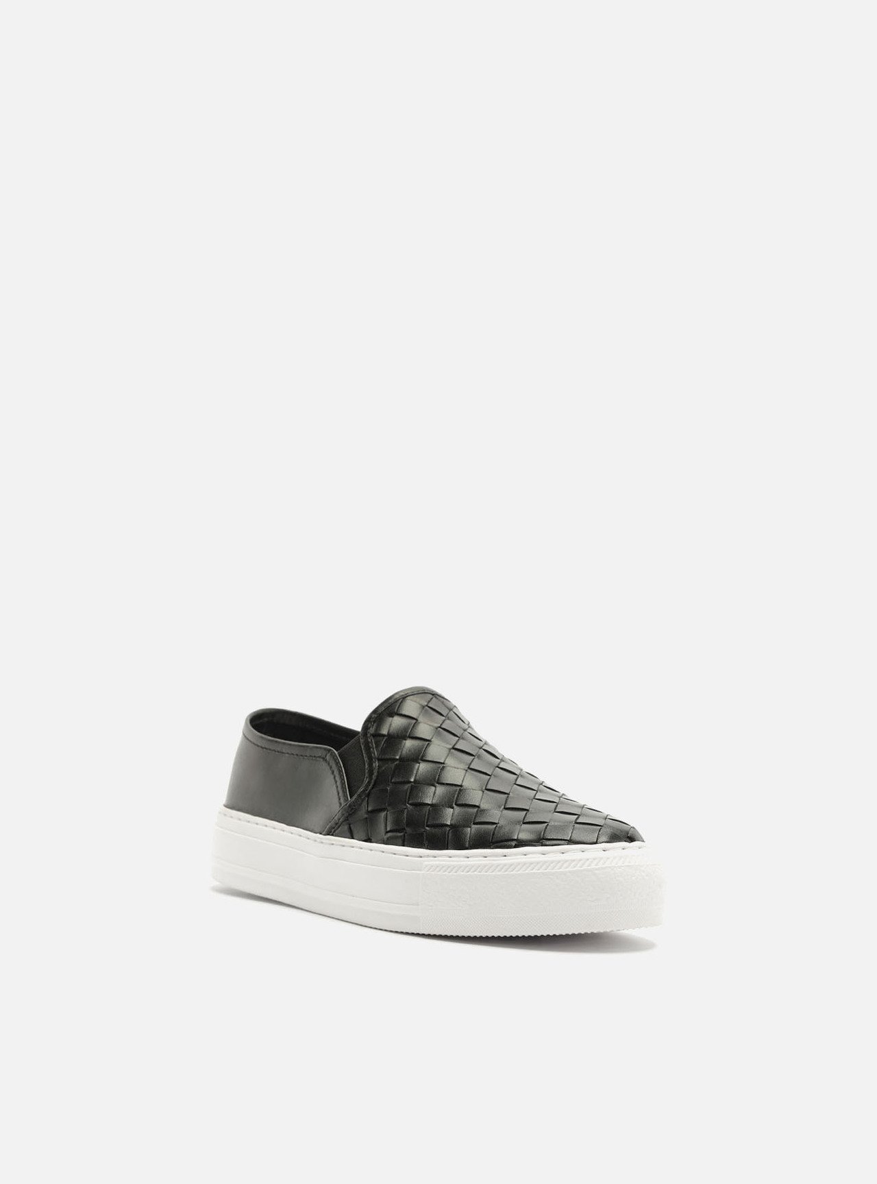 Tênis Preto Couro Salto Flatform Tressê — foto 2