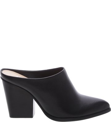 Mule Future Preta Couro Salto Alto
