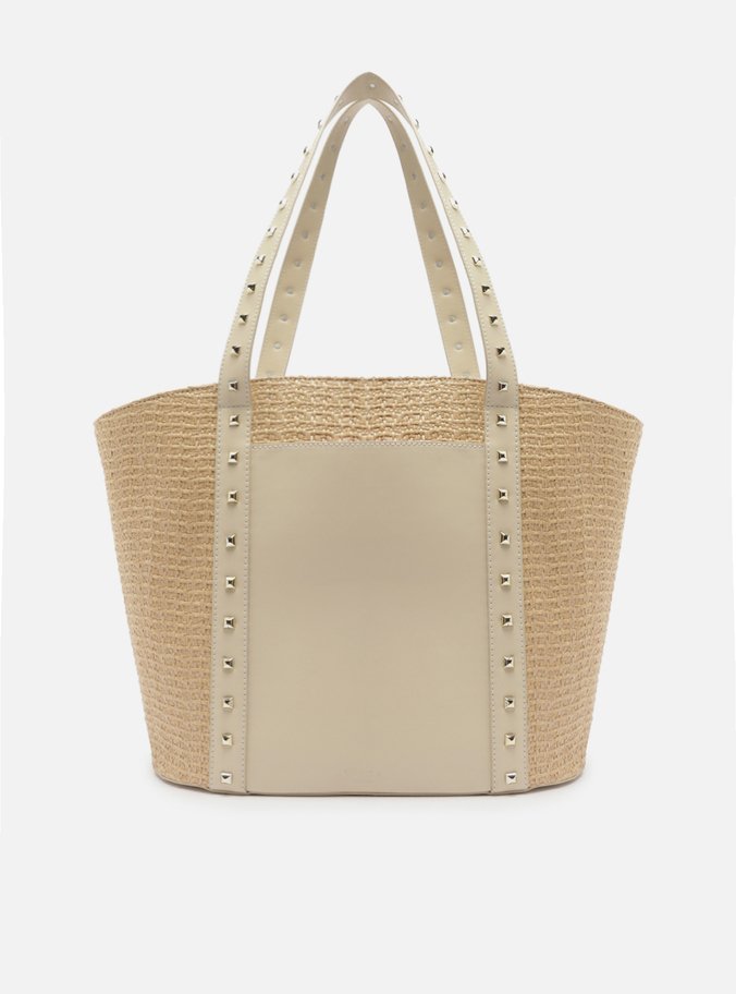 Bolsa Shopping Off-White Palha Riviera Grande