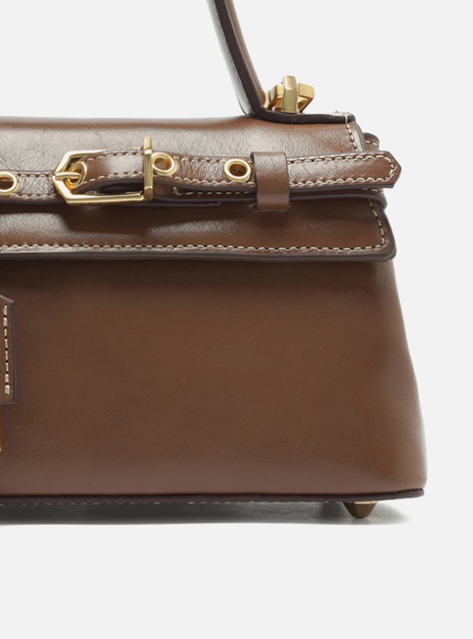 Tiracolo Marrom Couro Pequena Bag Charm Victória