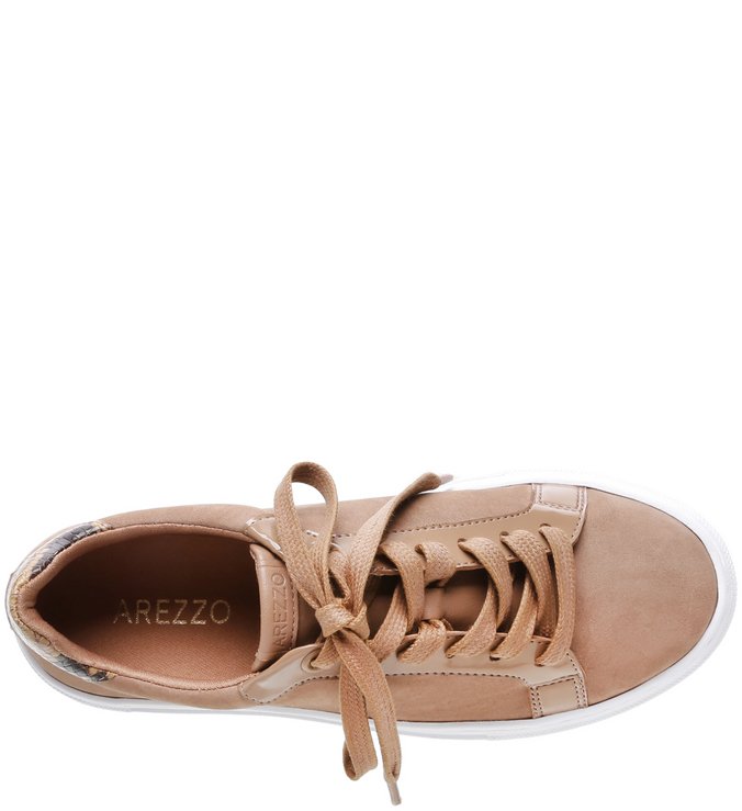 Tênis Feminino Tenis Arezzo Cobra VIVARA Tênis Nobuck Snake