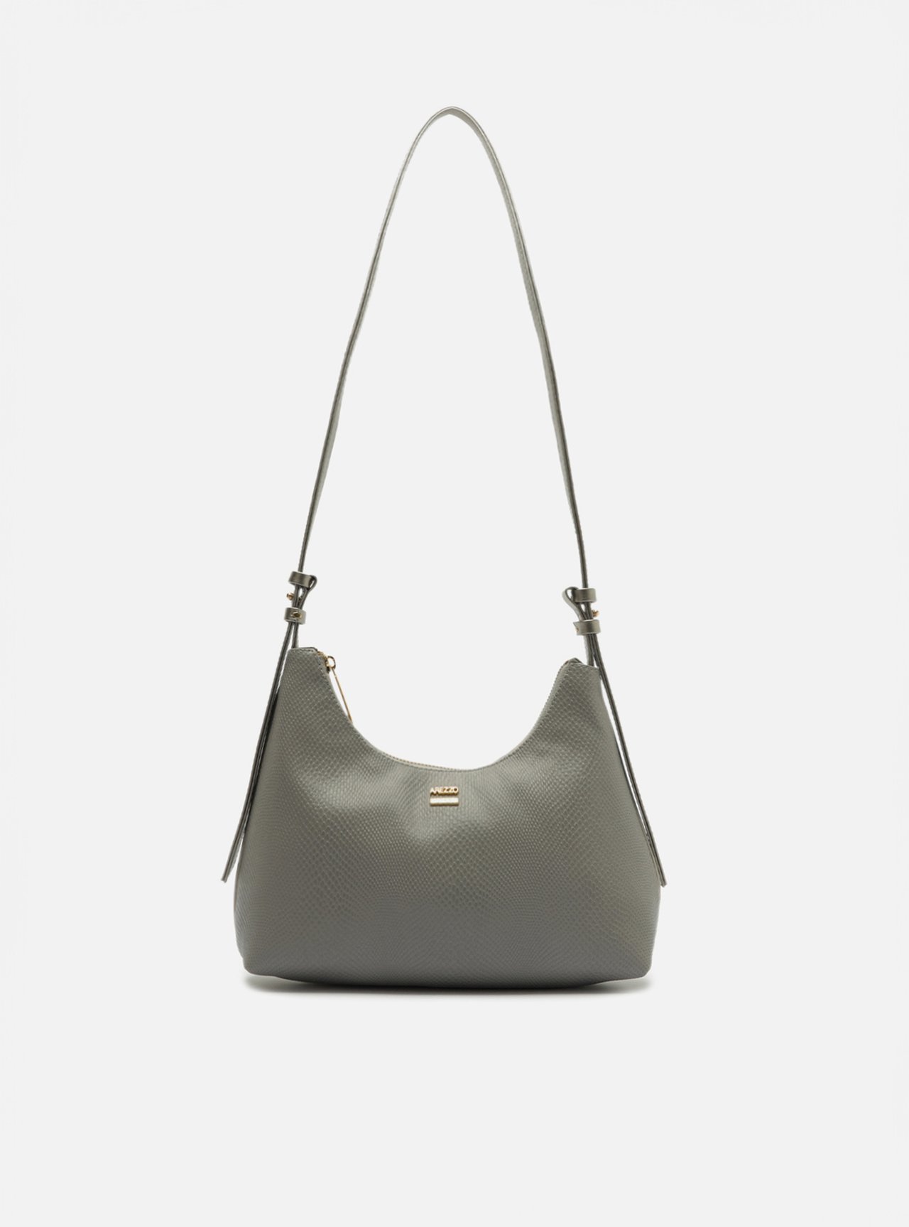 Bolsa Tiracolo Cinza Pequena Texturizada — foto 1