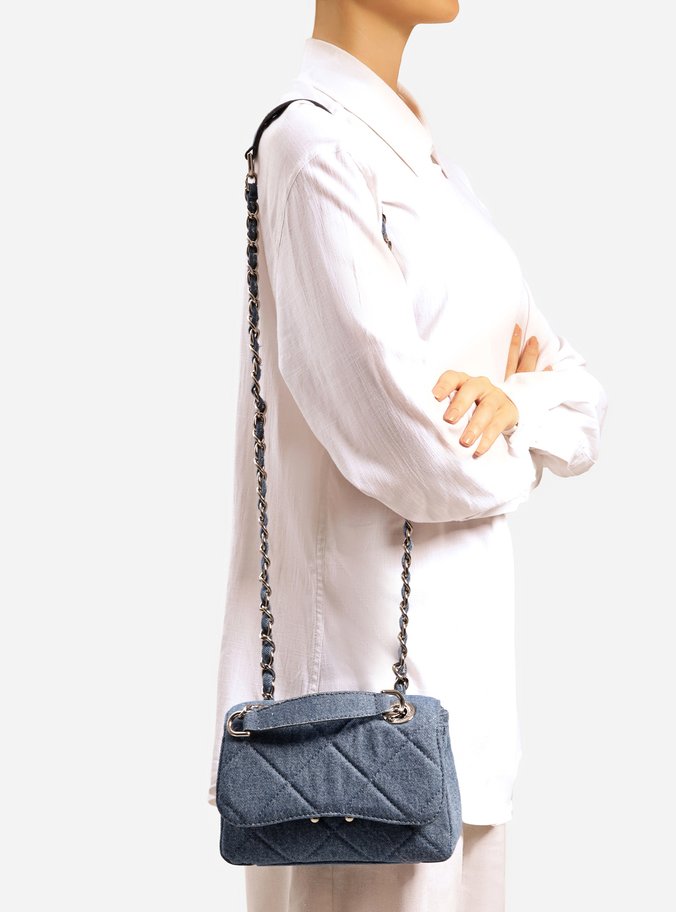 Bolsa Tiracolo Azul Jeans Mizz Pequena