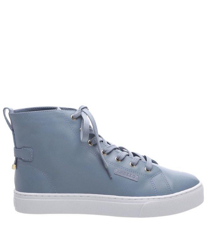 Tênis Cano Alto Couro Retro Blue