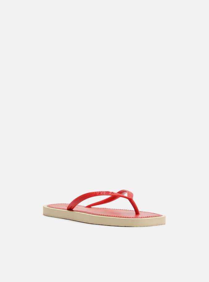 Chinelo Vermelho Bico Quadrado Brizza
