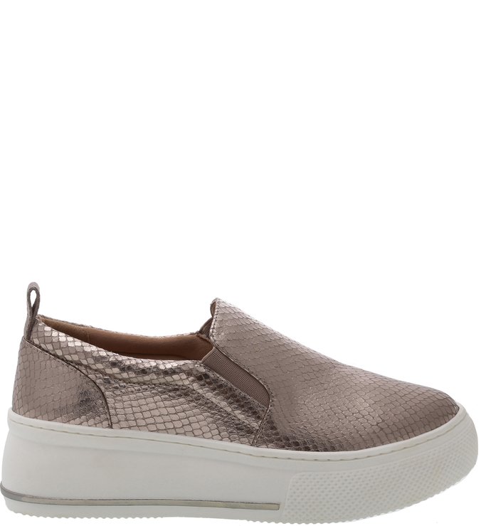 Tênis Slip On Snake Metalizado New Titanium