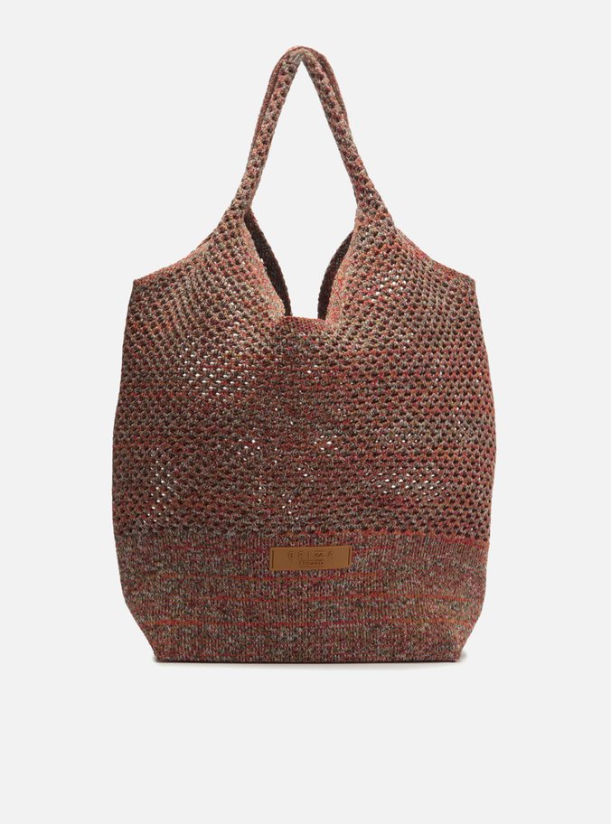 Bolsa Shopping Mescla Crochê Paulina Grande Bege