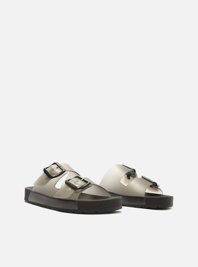 Chinelo Slide Preto Fivelas Brizza