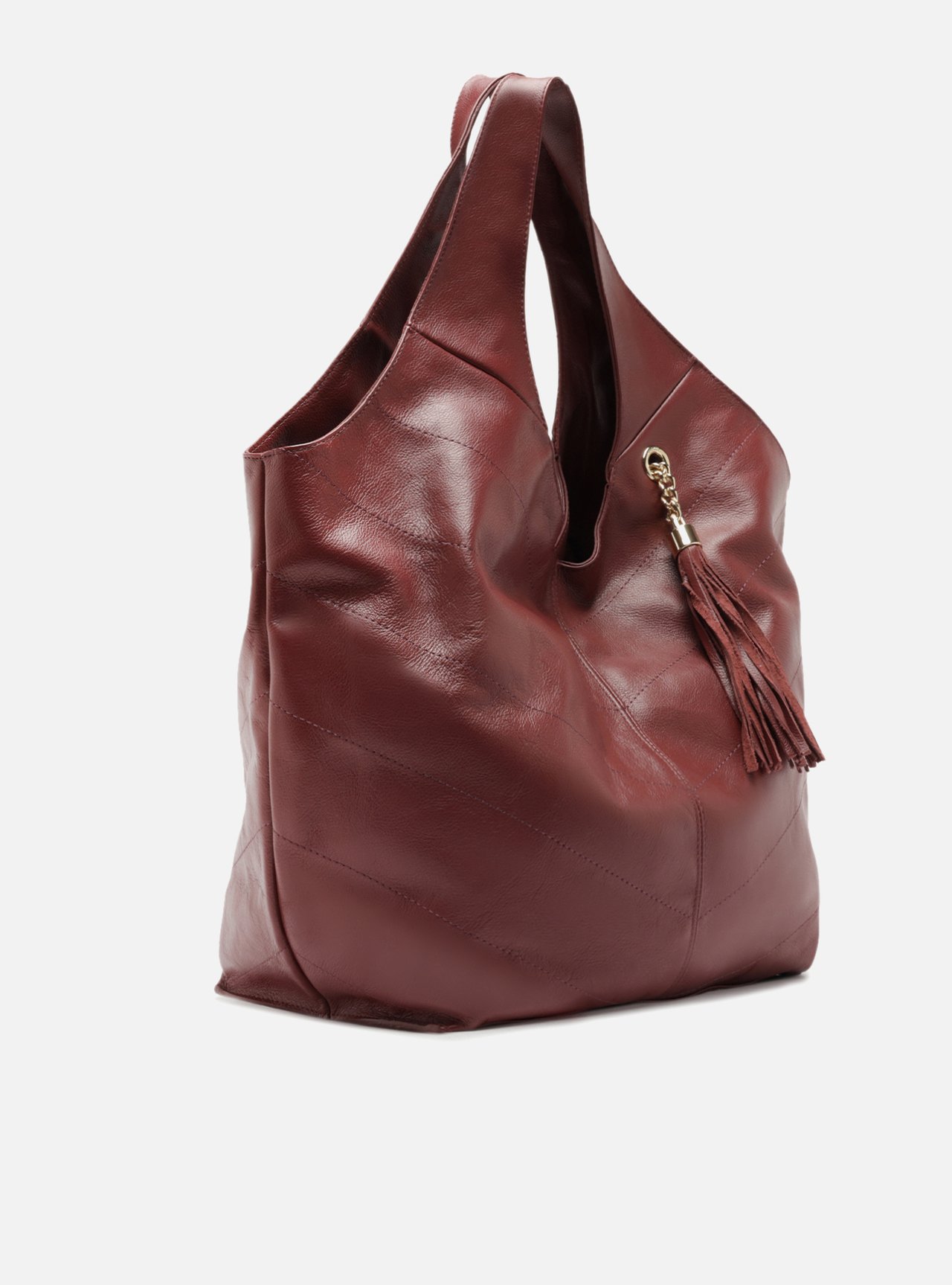 Bolsa Hobo Vermelha Couro Ísis Grande — foto 5