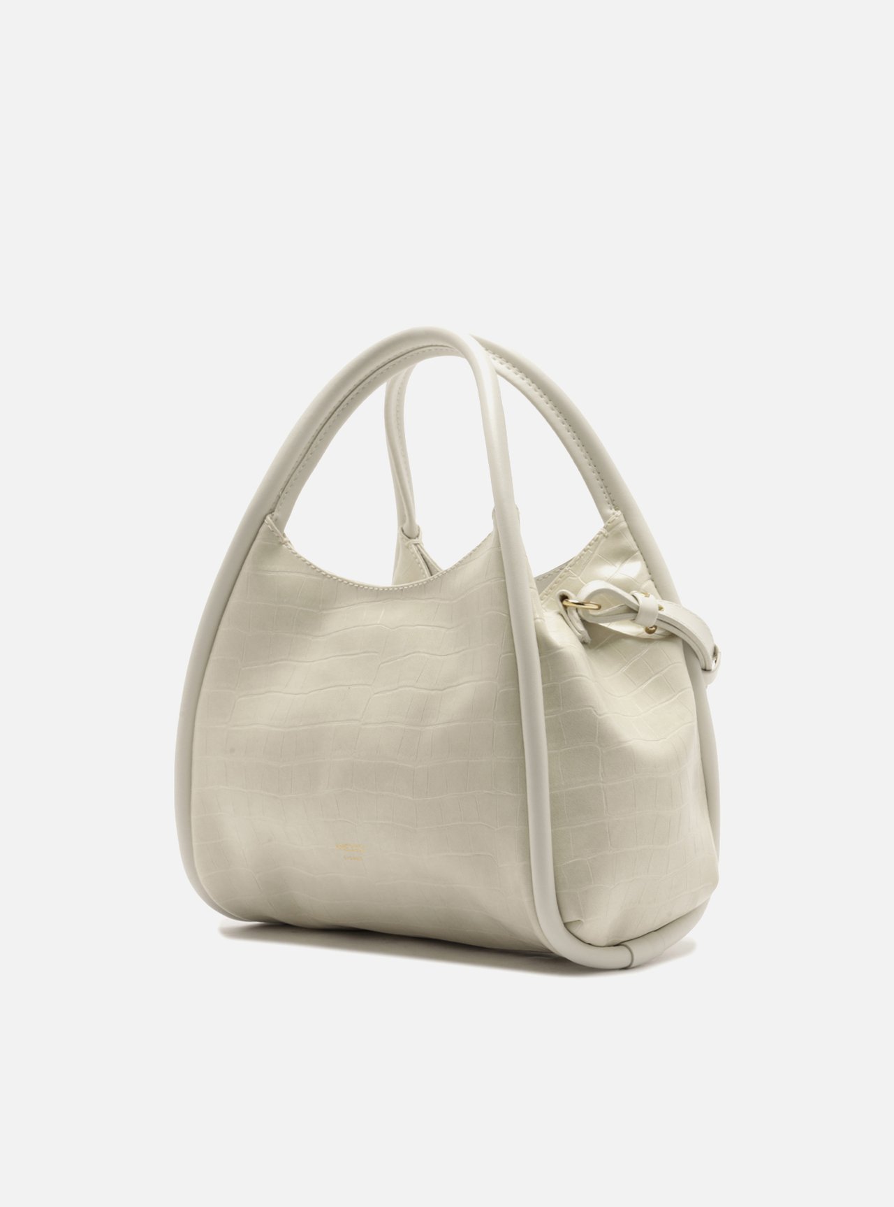 Bolsa Tiracolo Branca Média Croco — foto 2