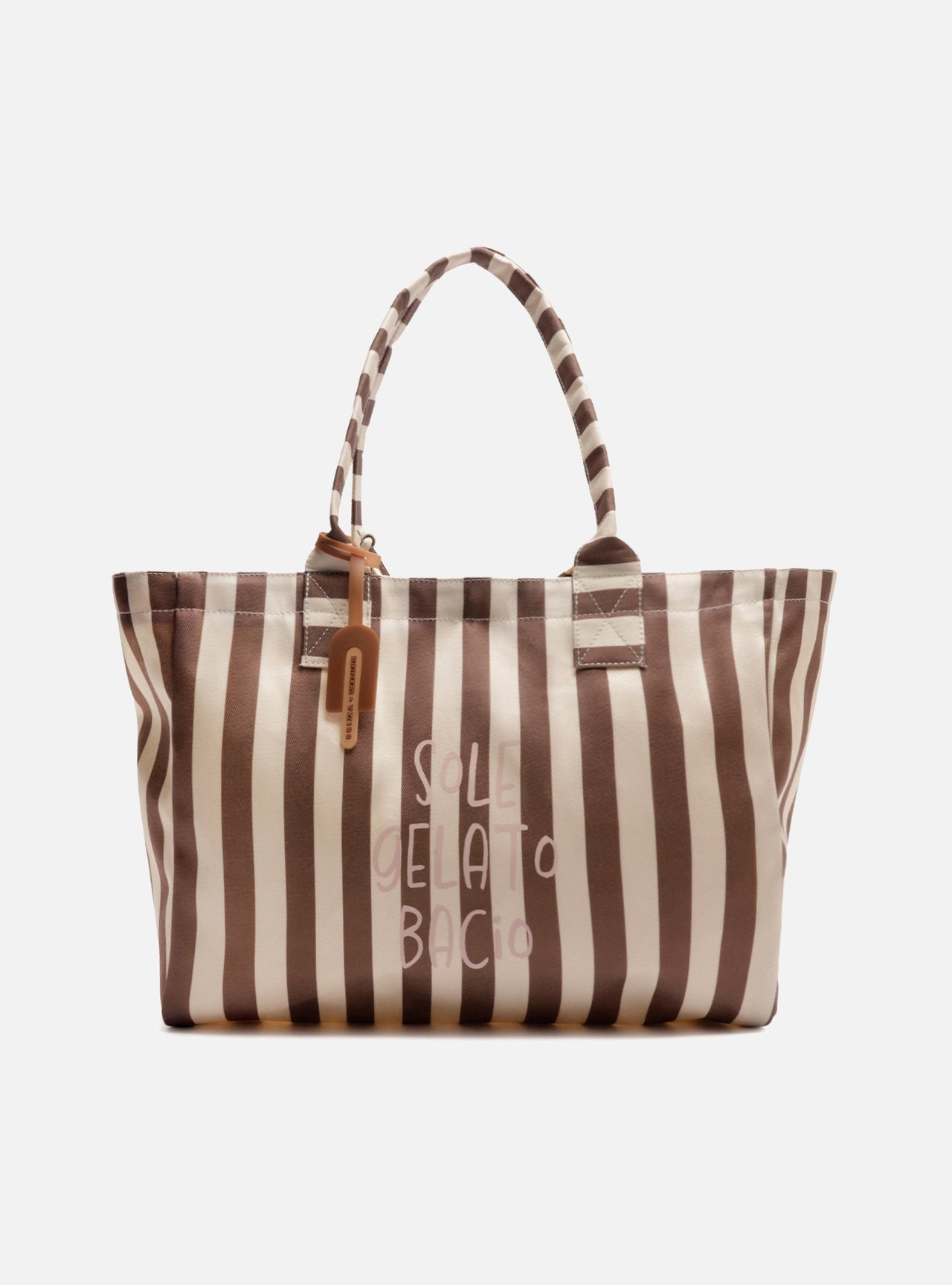 Bolsa Shopping Marrom Listrada Grande Brizza Bacio Di Latte — foto 1