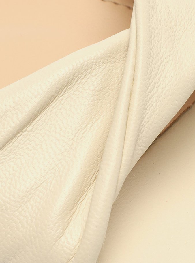 Sandália Off-White Couro Rasteira Lace Up