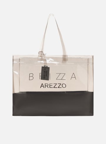 Bolsa Shopping Preta Vinil Liz Logo Grande