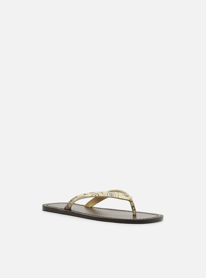 Rasteira Amarela Paisley Flip Flop Livia