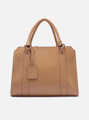 Bolsa Tote Bege Couro Piazza Grande