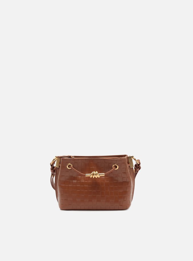Bolsa Tiracolo Marrom Couro Helena Pequena Nó