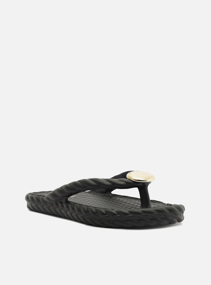 Chinelo de Dedo Preto Marrocos Metal