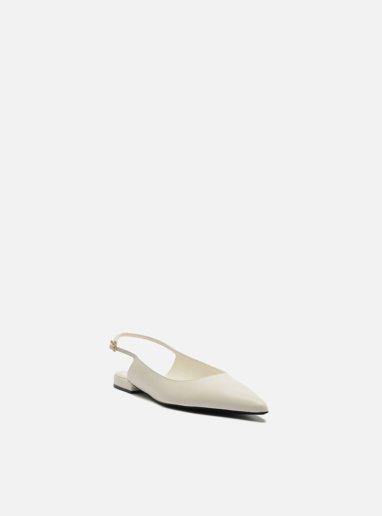 Sapatilha Branca Couro Slingback Bico Fino — foto 2