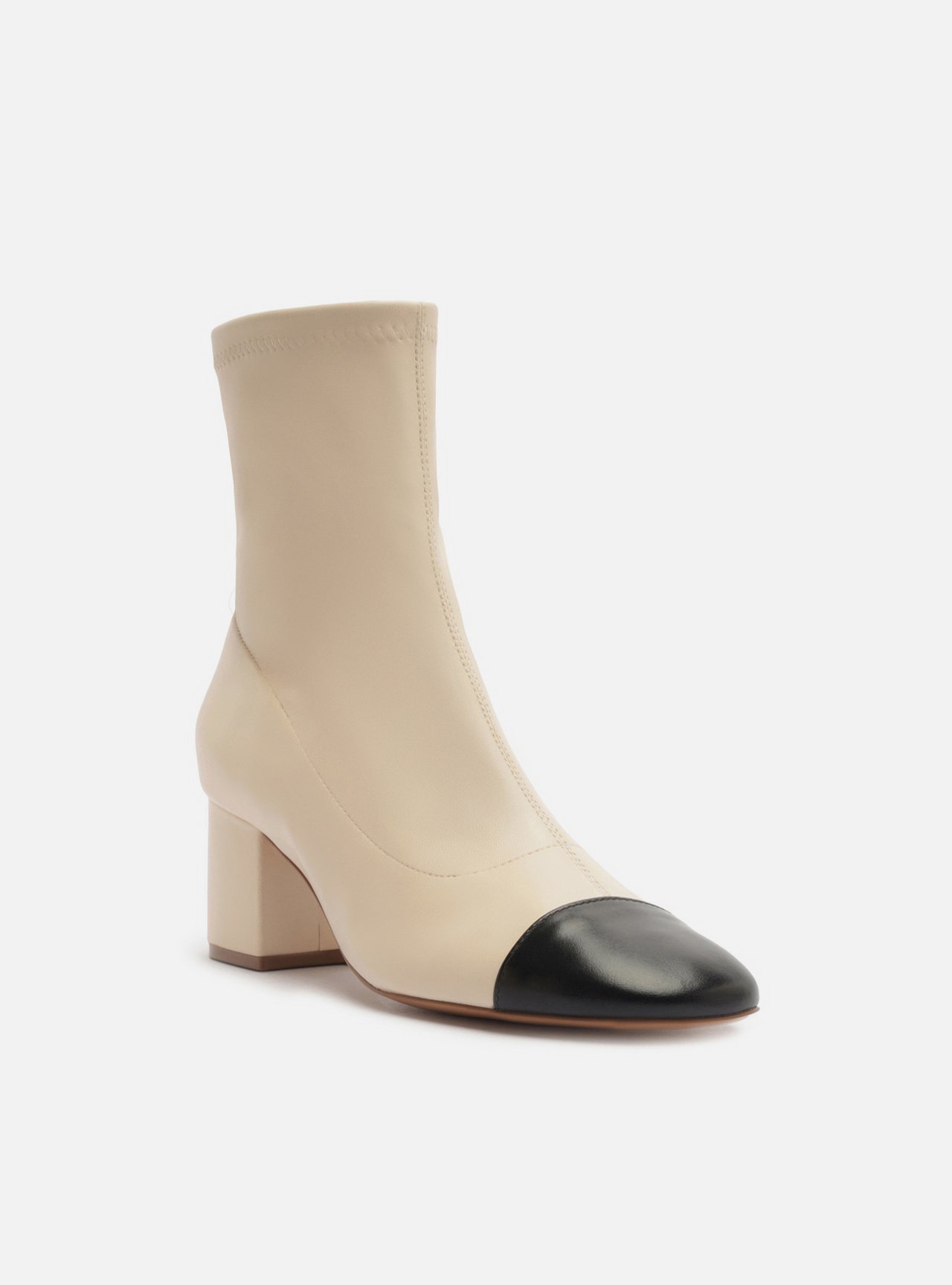 Bota Off White Cano Médio Salto Bloco — foto 2